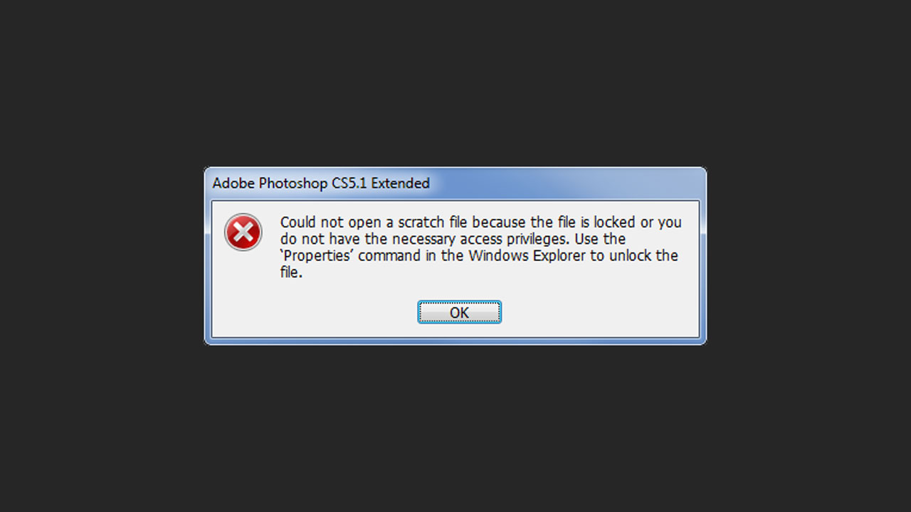 Photoshop Error: Could Not Open Scratch File - Robert's Productions ...
